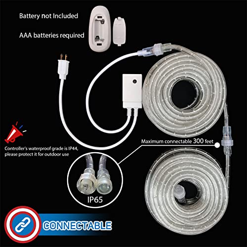 LED Rope Lights Red White Blue 30 Feet O9431