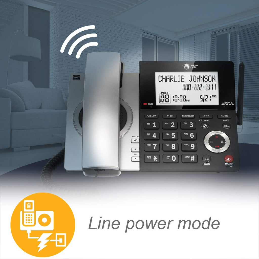 Black/Silver DECT 6.0 Corded/Cordless Phone with 1 Handset R1399