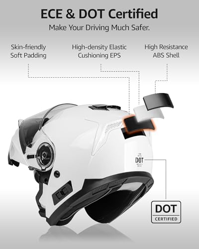 Modular Full Face Motorcycle Helmet with Flip Up Dual Visor Q79391