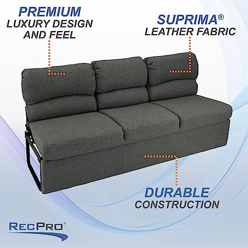 72" RV Jackknife Sleeper Sofa with Drop-Down Console Cloth Fabric D52119