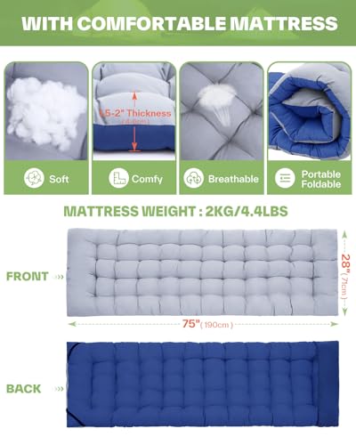Camping Cot with Mattress Heavy Duty Folding Portable Bed P962