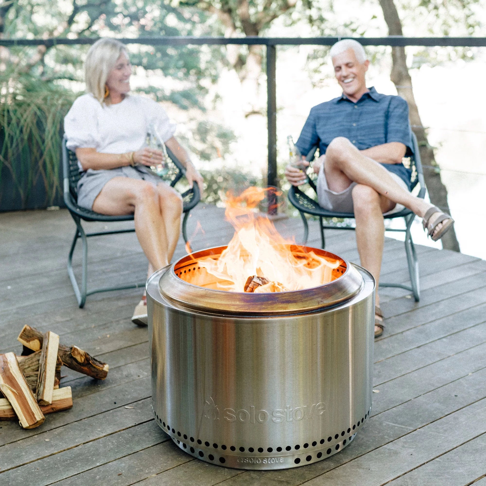 27" Smokeless Fire Pit + Stand, 304 Stainless Steel O81810