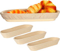 4 Pieces 13.8 Inch Oval Banneton Bread Proofing Basket with Liners T995951