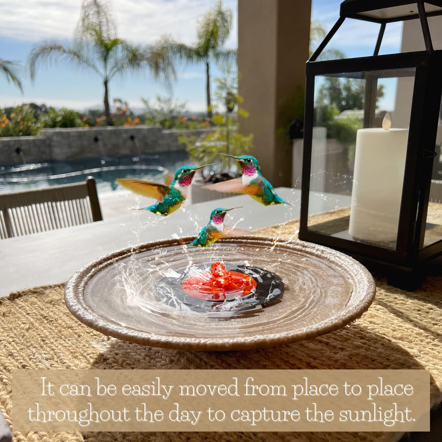 Red Dome Bird Bath Fountain Q389046