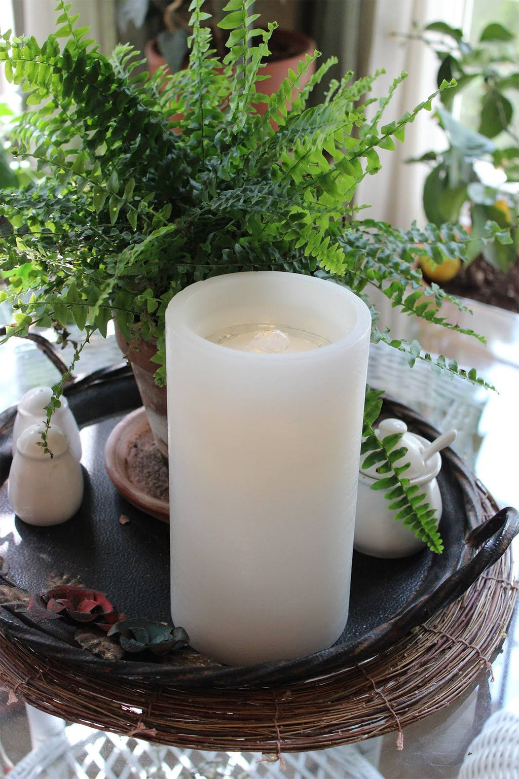 Ivory Flameless Candle Fountain L212