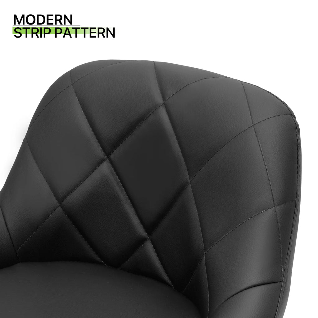 Set of 2 Faux Leather Adjustable Black Swivel Bar Stools with Backrest S460608
