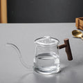 High Borosilicate Glass Gooseneck Kettle with Lid F753054