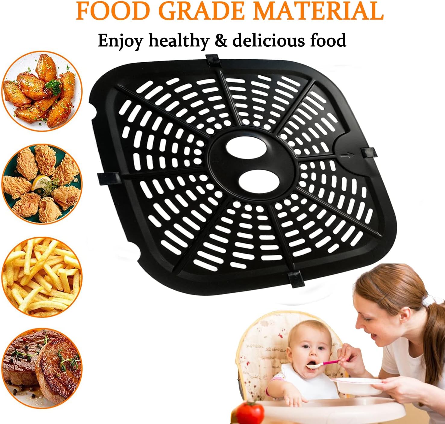 9.6IN Double-layer Coating Air Fryer Crisper Tray X45409