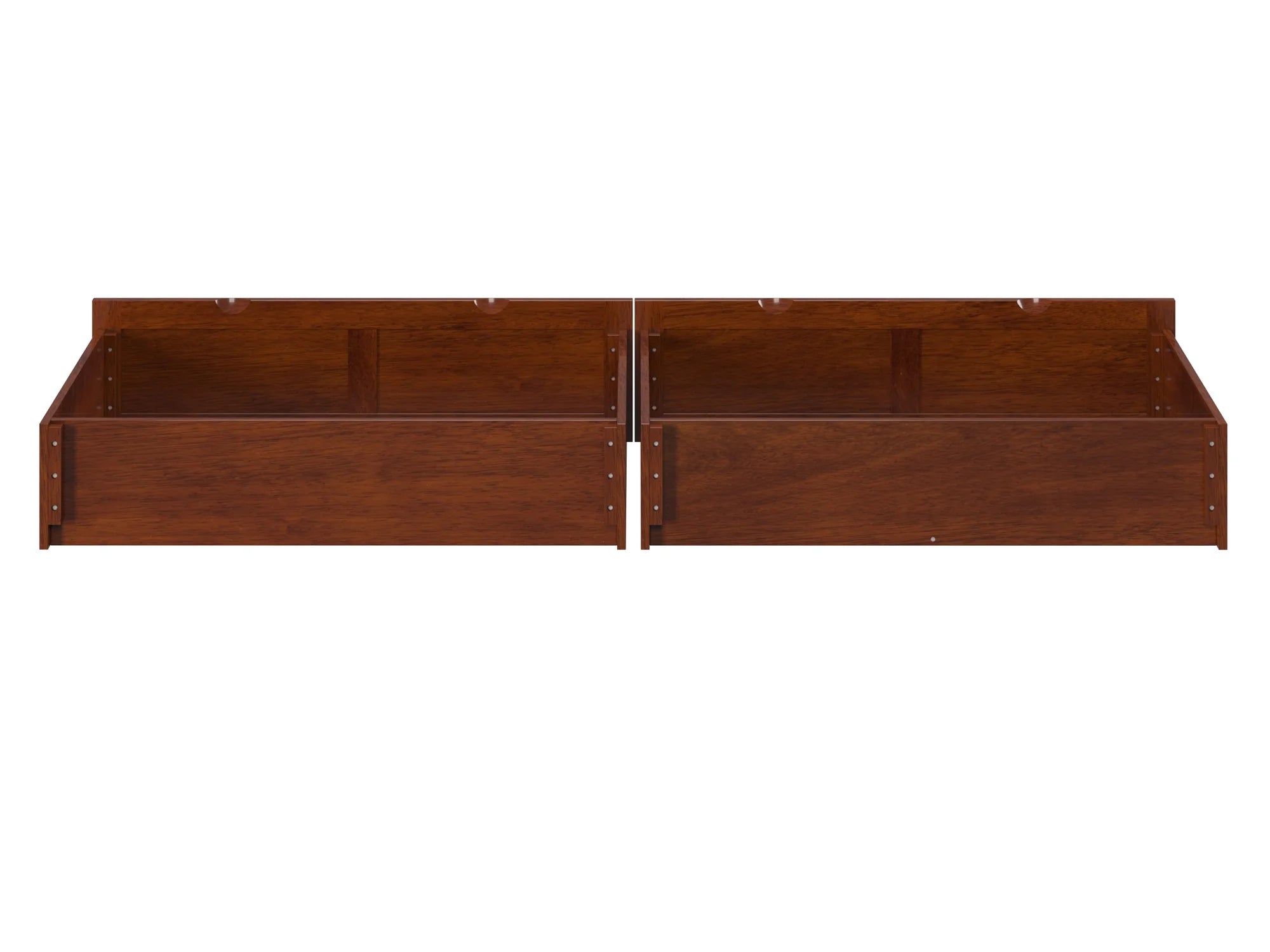 Set of 2 Solid Wood Under Bed Storage Drawers, Walnut P43486
