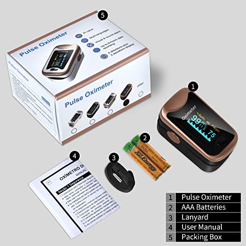 Pulse Oximeter Fingertip with Large OLED Digital Display K9523