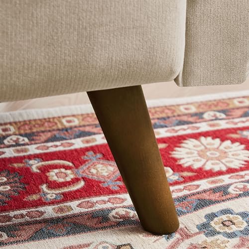 Green Small Loveseat Sofa with Wood Legs V8966