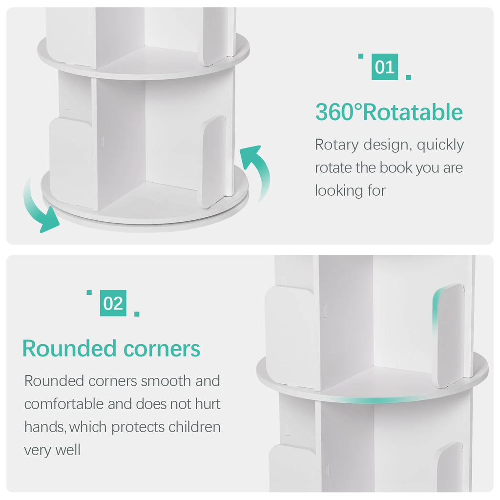 5 Tier 360 Degree Rotating Bookshelf with 20 Shelves N461562