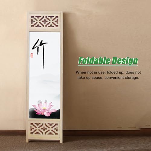 4-Panel Wooden Room Divider 180 200cm Tall X50055