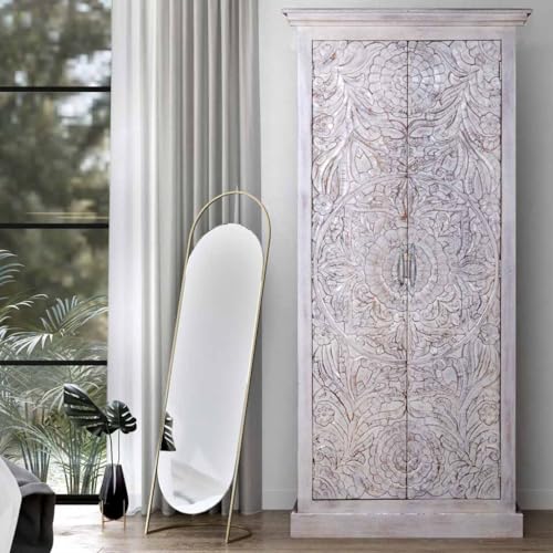 White Solid Wood Wardrobe Z9381