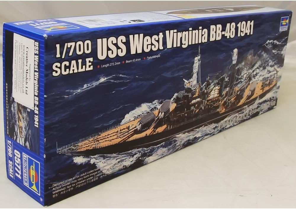 USS West Virginia BB48 Battleship Model Kit (1/700 Scale) L99170