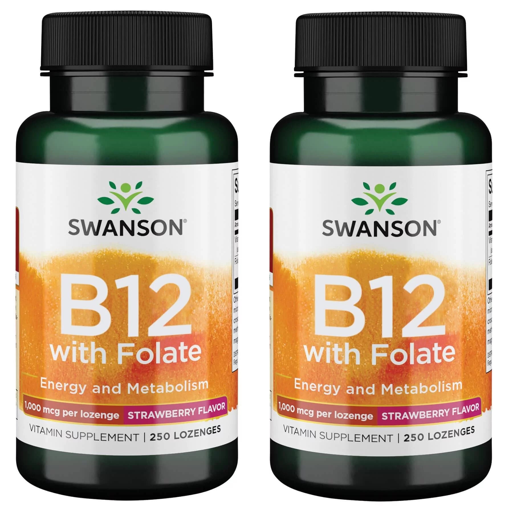 Strawberry Flavor Vitamin B12 with Folate 1,000 mcg 250 Loz 2 Pack Z139306