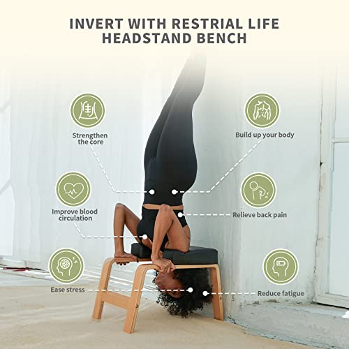 Black Yoga Headstand Bench with Wood and PU Pads B9410