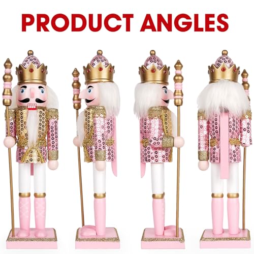 Pink Wooden Nutcracker Figure, 12” S3736