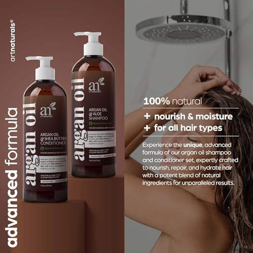 Argan Oil Shampoo and Conditioner Set Sulfate-Free Formula with Moroccan Oil and Keratin 16 Fl Oz 2 PK D4199