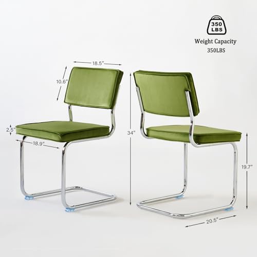 Orange Velvet 4PCS Dining Chairs with Chrome Metal Legs Y578