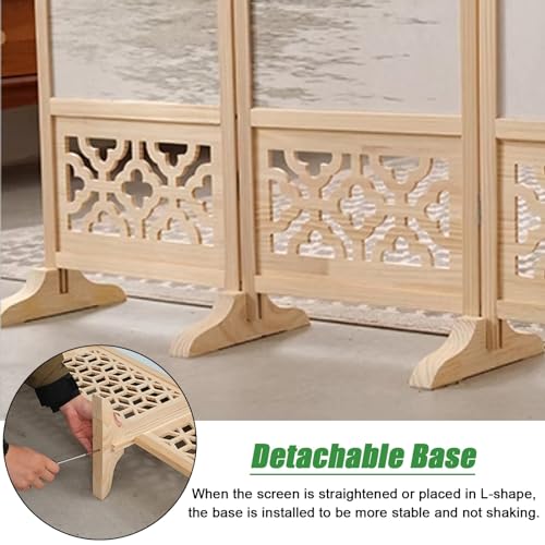 4-Panel Wooden Room Divider 180 200cm Tall X50055