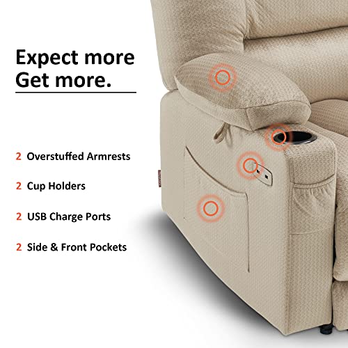 Large Dark Brown Electric Power Recliner Chair with Heat and Massage H406