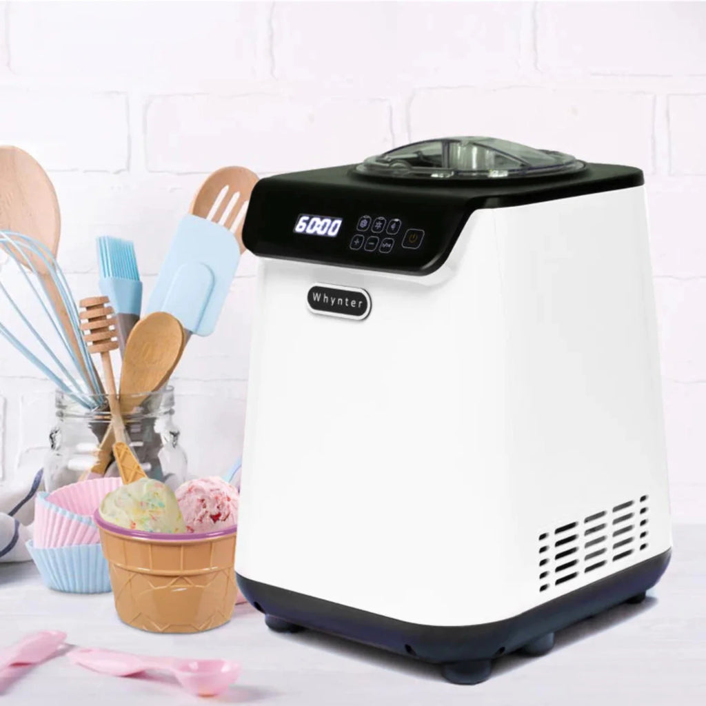 1.28 Quart Automatic Ice Cream Maker with Stainless Steel Bowl White L827949