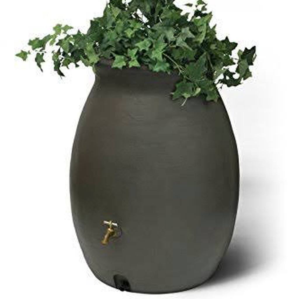 50 Gal Dark Brown Rain Barrel with Spigot R651403