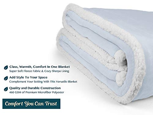 50 x 60 Inches Reversible Microfiber Sherpa Fleece Throw Blanket H31338