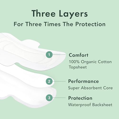 Organic Cotton Cover Unscented Ultra Thin Pads (Overnight, 40 Count) P1296