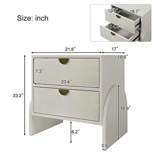 Antique White Rubber Wood Double Dresser V8686