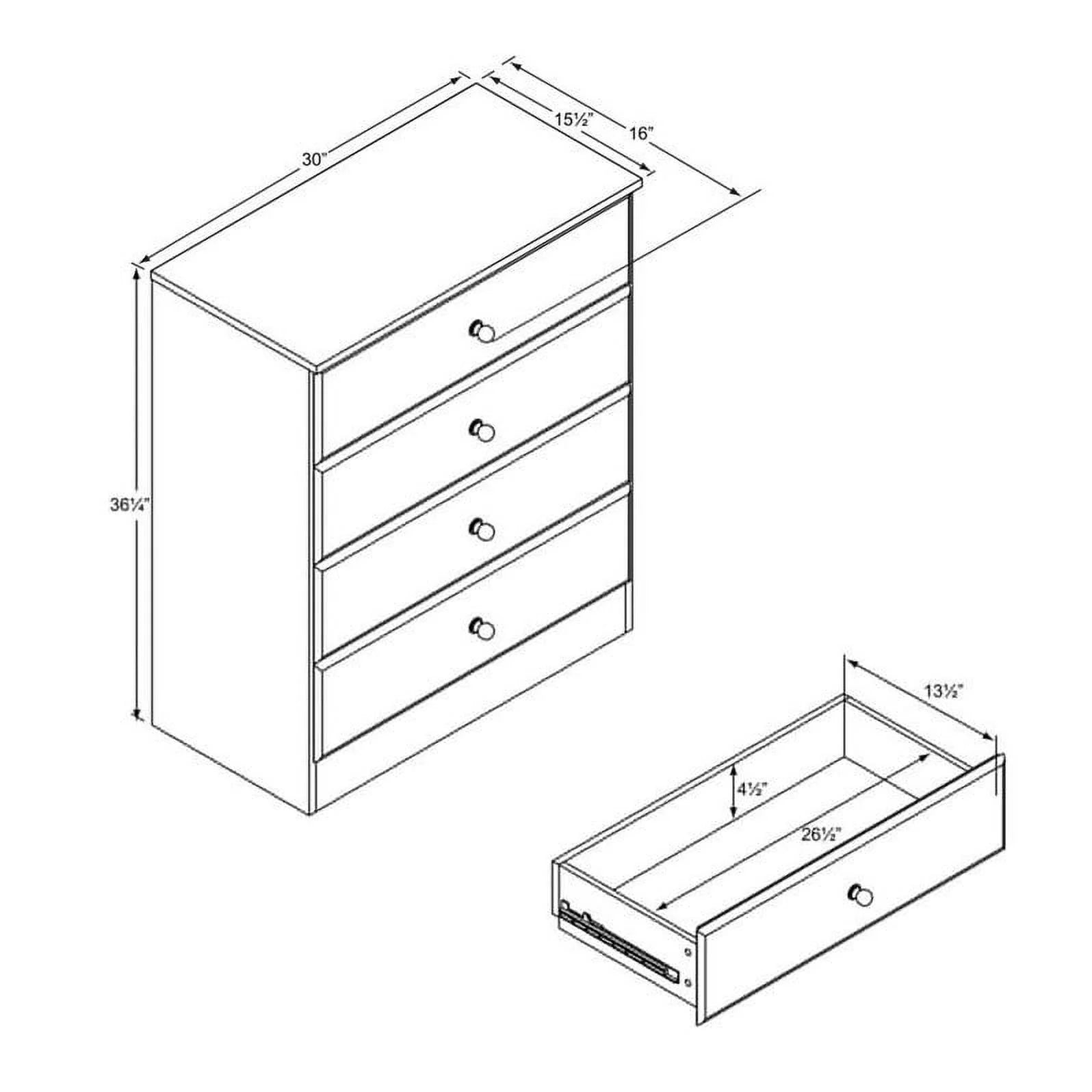 4-Piece Set with 2 Nightstands 4-Drawer Chest & Double Dresser L6161