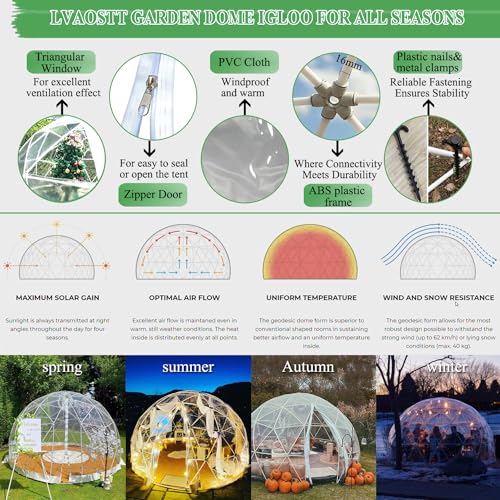 12FT Clear Bubble Tent Outdoor Weather Proof Pod Camping Patio Tent X13558