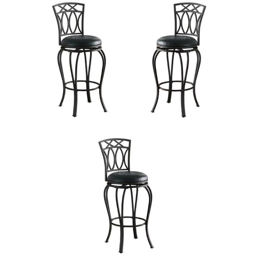 Black Metal Bar Stool Set of 3 S65772