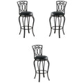 Black Metal Bar Stool Set of 3 S65772