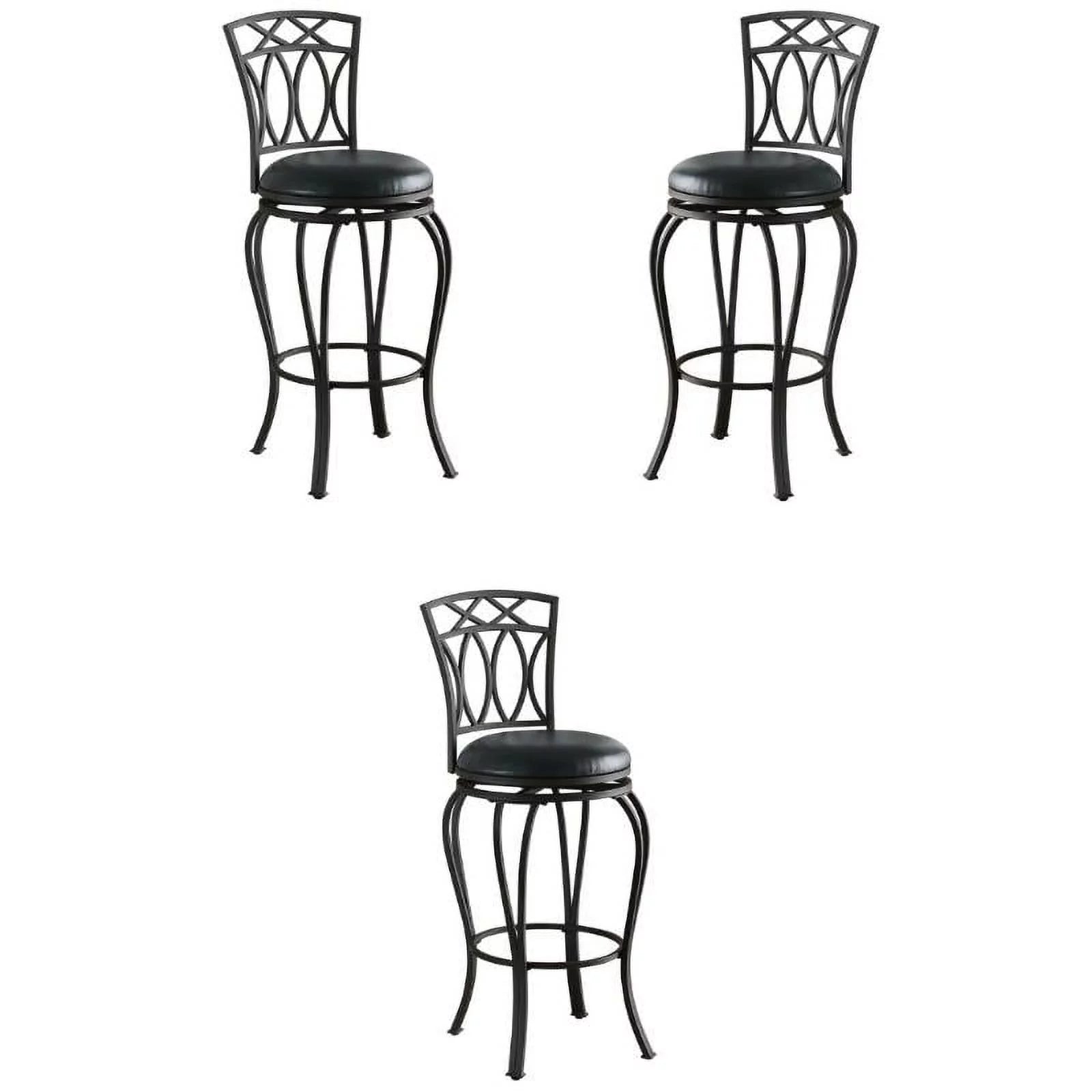 Black Metal Bar Stool Set of 3 S65772