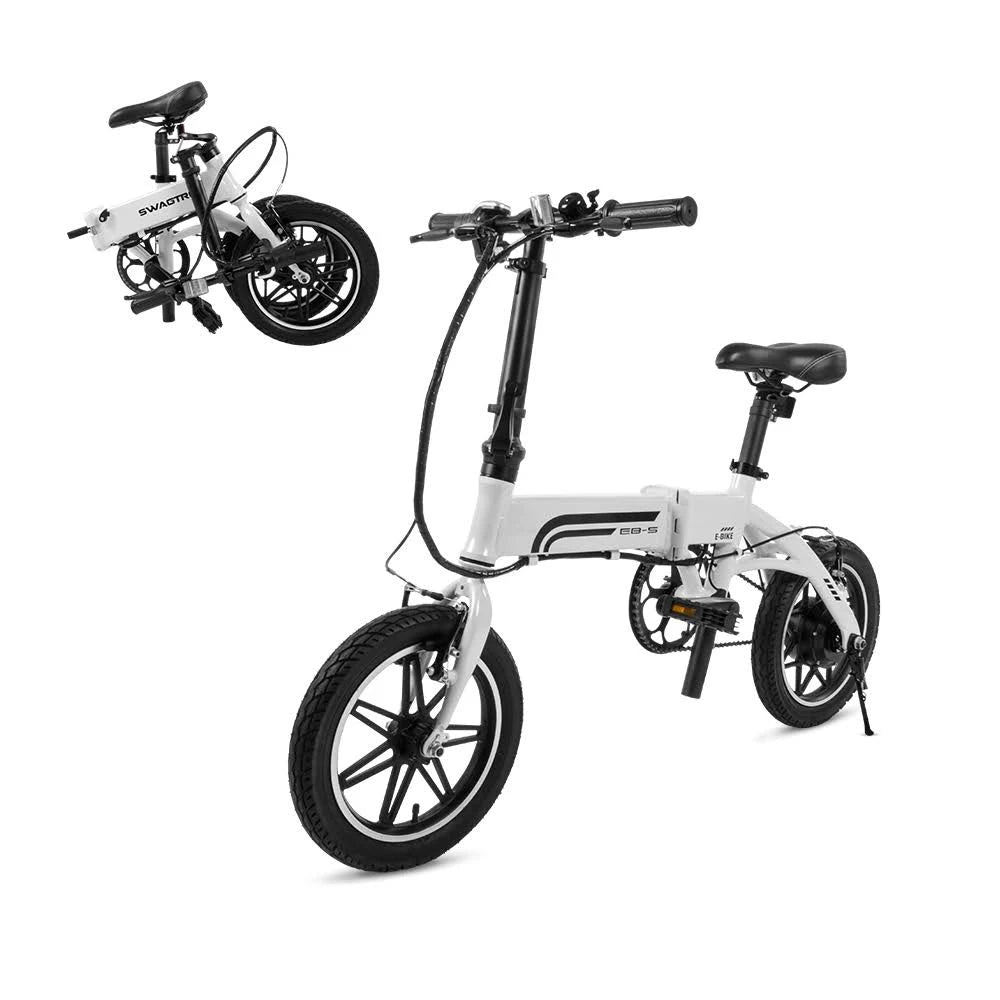Lightweight Aluminum Folding eBike, White J674652
