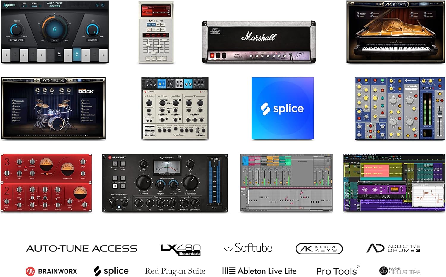 USB Audio Interface with CR3-X Multimedia Monitors and 24 Pack Acoustic Wedge Panels B380