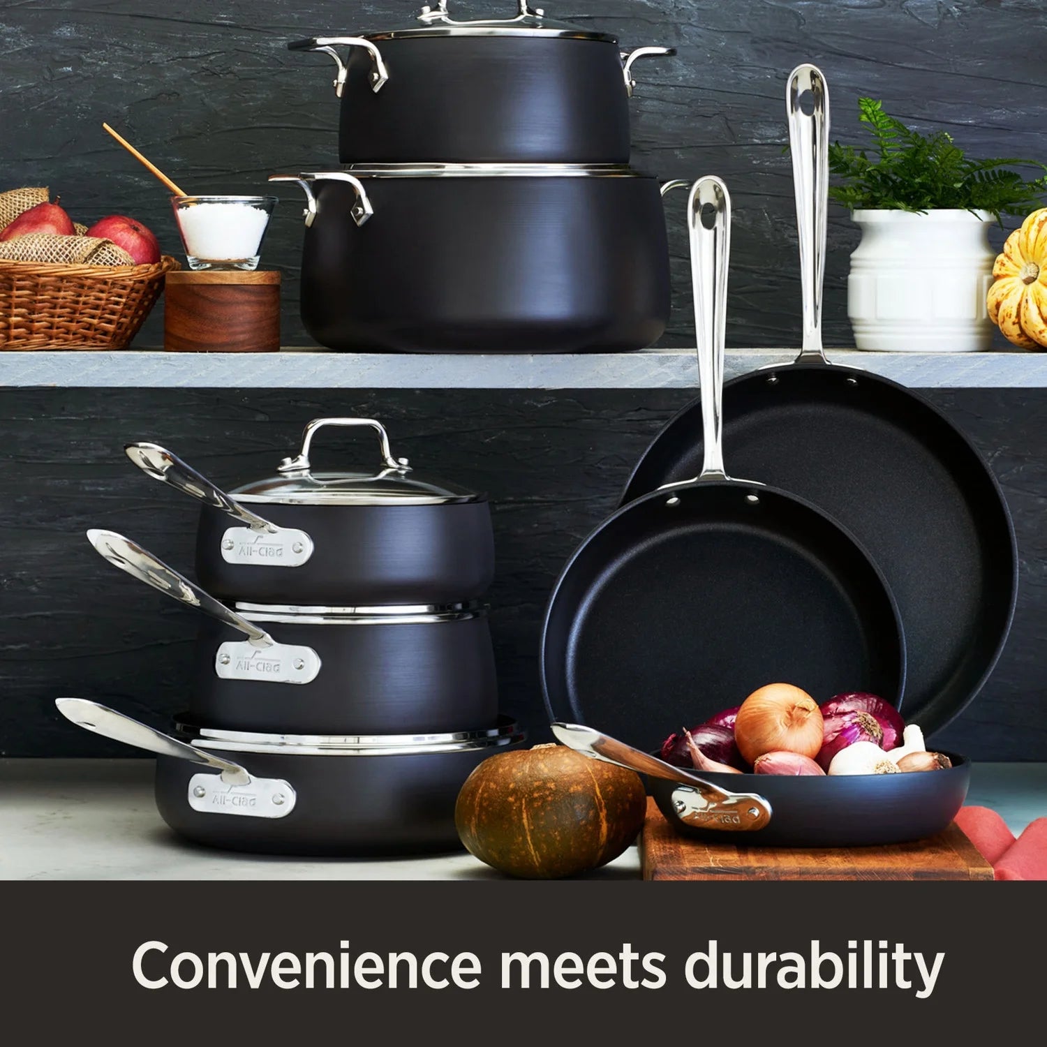 2 Piece Nonstick Hard Anodized Fry Pan Set, 10 & 12 inch E83110