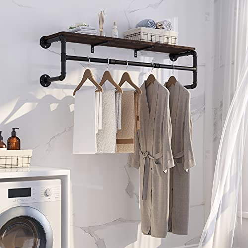 45.5in Industrial Pipe Wall Mounted Garment Rack R355018