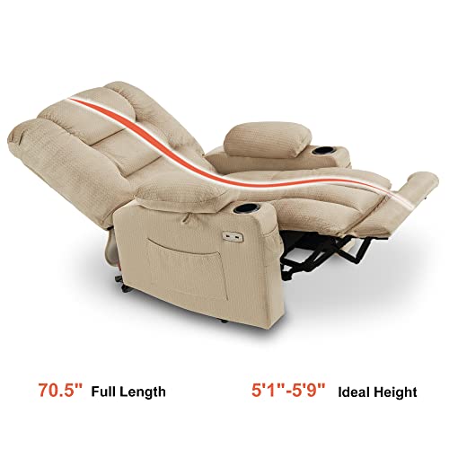 Large Dark Brown Electric Power Recliner Chair with Heat and Massage H406