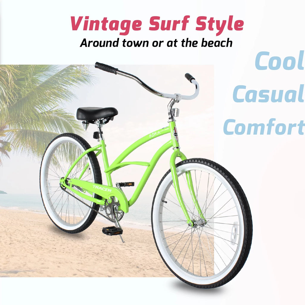Mint Green 26 Inch Steel Beach Cruiser Bike B4568