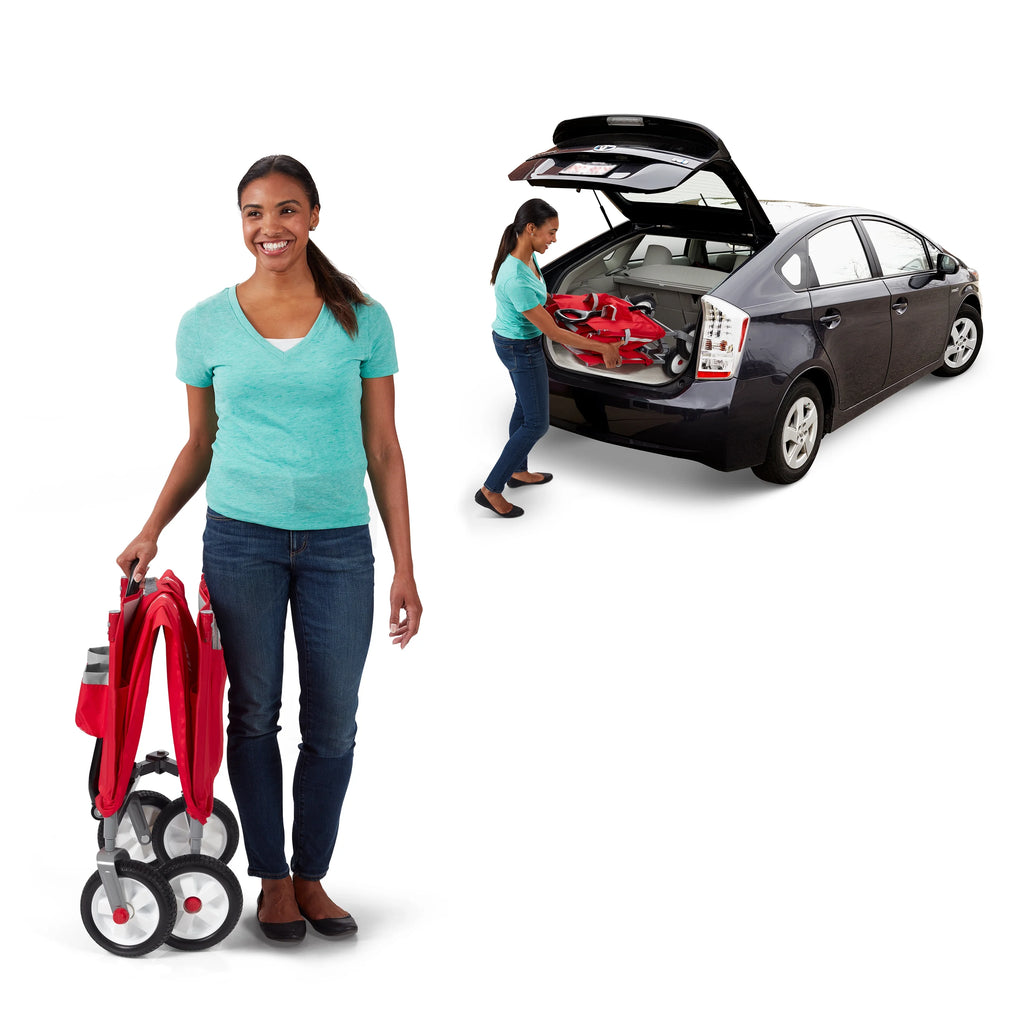 Red 3-in-1 Folding Kids Wagon with Canopy Q512