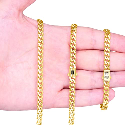 14k Yellow Gold 5mm Cuban Link Chain Bracelet P895985
