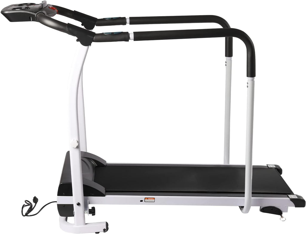 Walking Treadmill with Full Length Handrails, LCD Display, Foldable, 300 lbs Capacity I3672