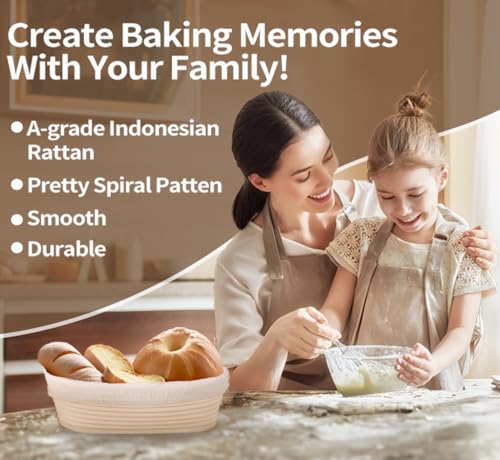 Set of 8 Oval Rattan Bread Proofing Basket U3951