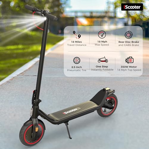 Electric Scooter, 18/12 Miles Long Range, 22/19/18 Mph Top Speed, Double Braking Systems O9153