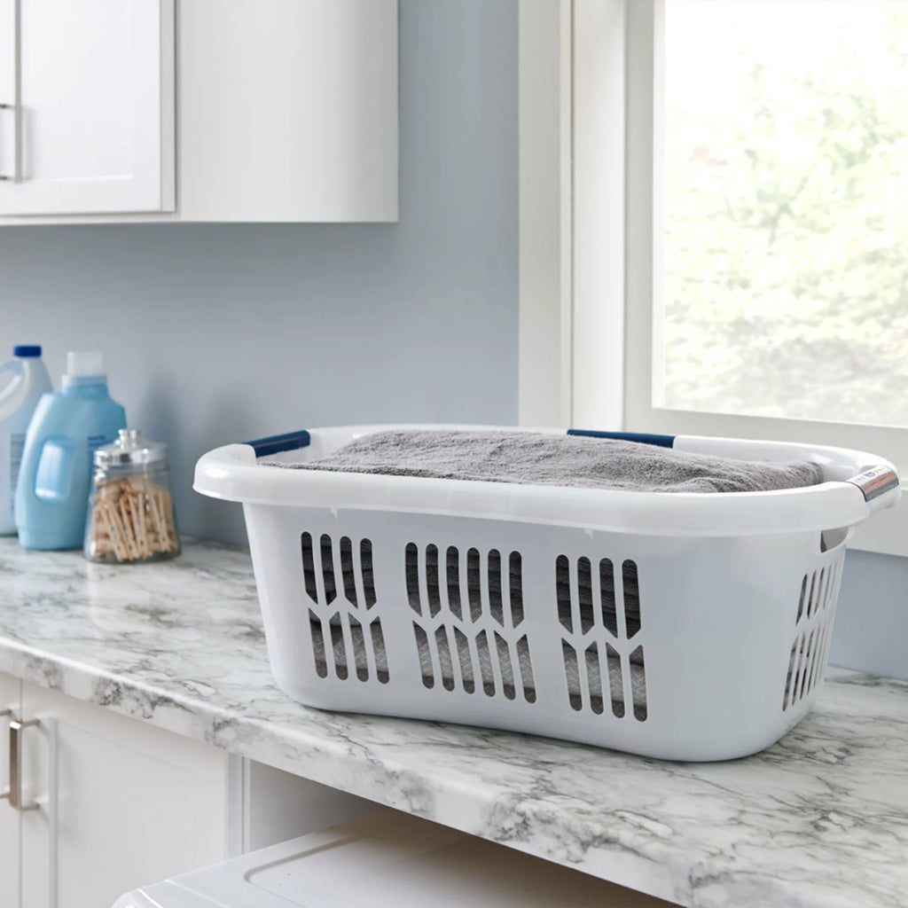 White 2.1 Bushel Plastic Laundry Basket K12271