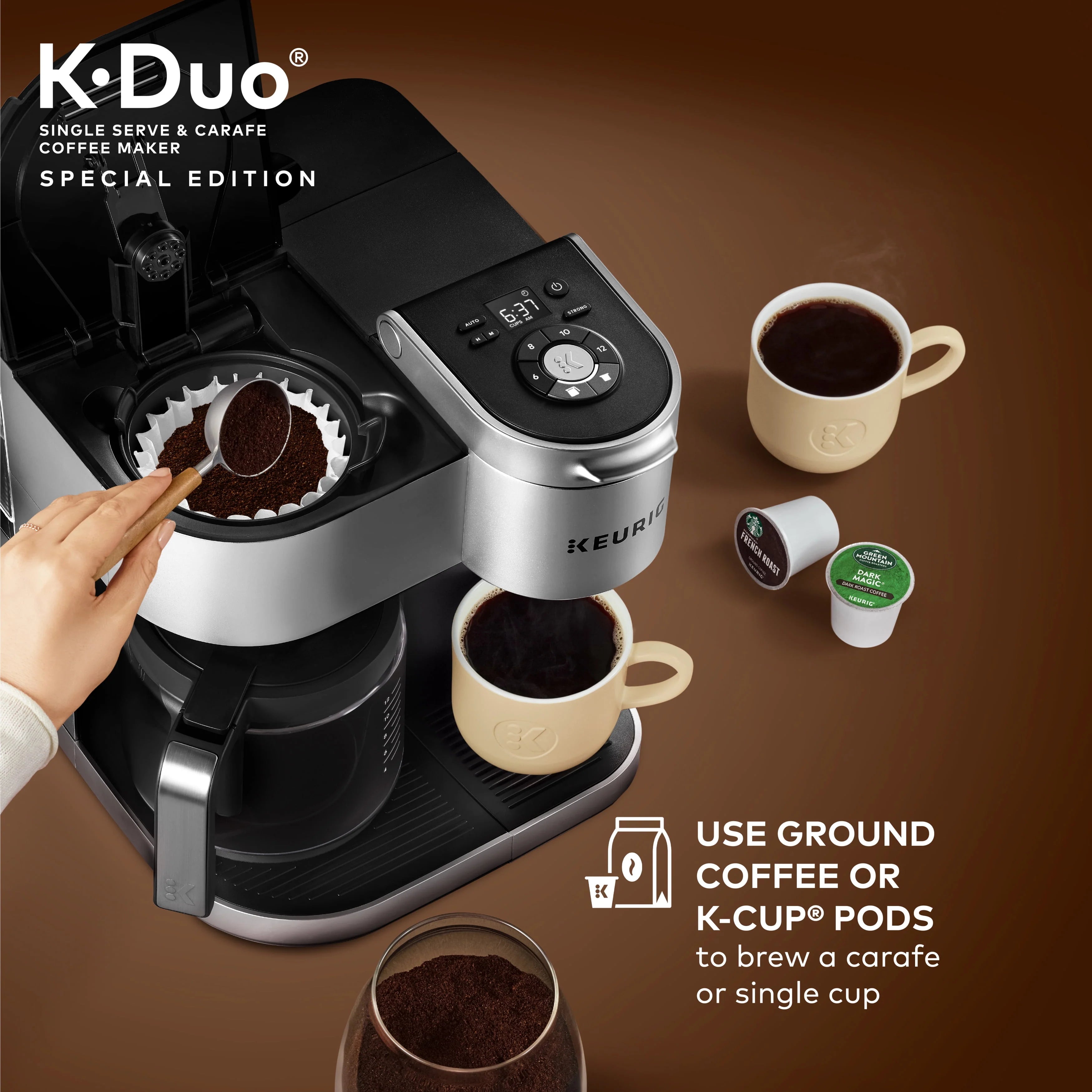 Silver Single Serve & Carafe Coffee Maker N978