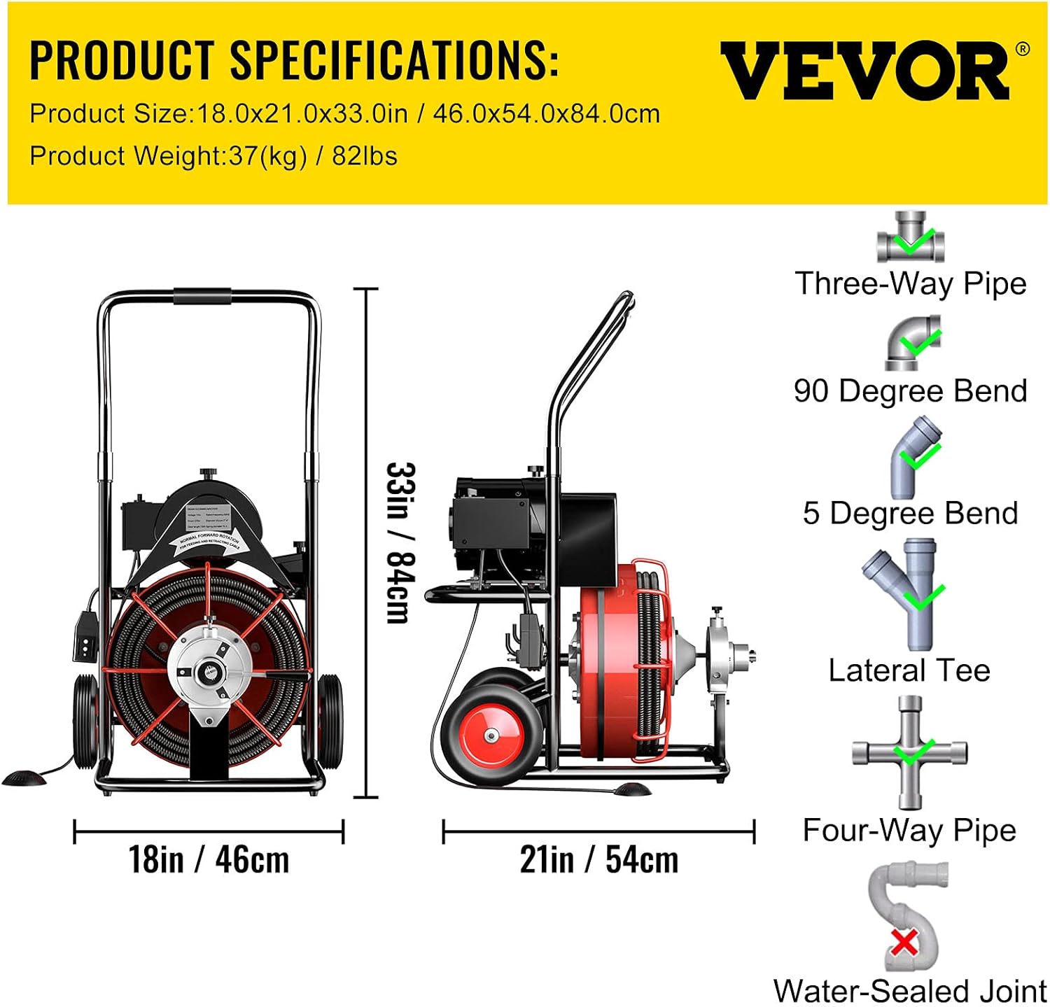 75 Ft x 3/8 Inch Open Drain Cleaning Machine X339